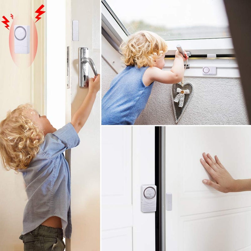 WSDCAM Door and Window Alarm for Home Wireless Alarms Security System Magnetic Alarm Sensor Close Door Reminder Loud 110 dB, 4-in-1 Mode Window Alarms 10 Pack - Image 3